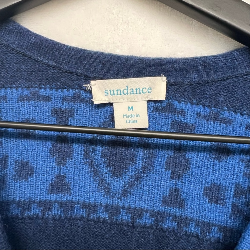Sundance Blue Multi-Pattern Wrap Sweater - Picture 10 of 13